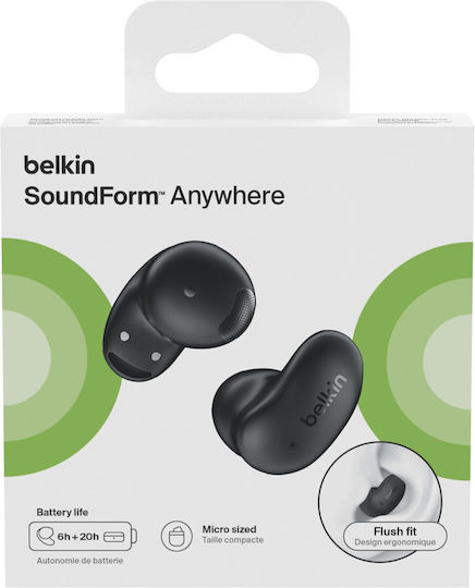 Belkin SoundForm Anywhere Earbud Bluetooth Handsfree Earphones with Sweat Resistance and Charging Case Black view 8