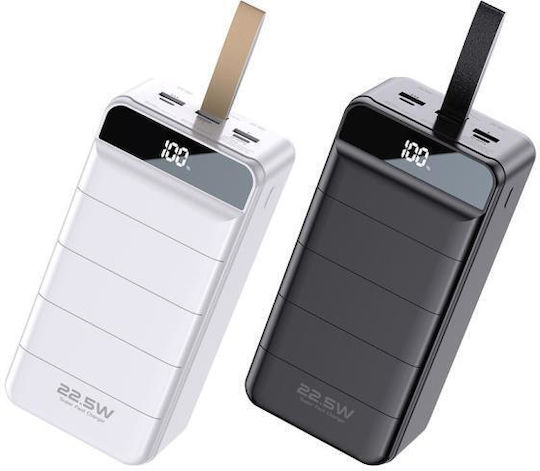WK WP-269 Power Bank 60000mAh 22.5W with 3 USB-A Ports and USB-C Port Power Delivery / Quick Charge 3.0 Minre White view 2