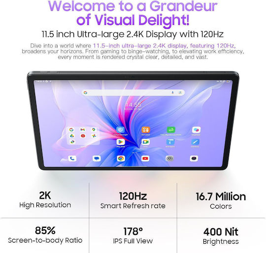 BlackView Mega 1 4G 11.5" Tablet (12GB/256GB) Sky Blue view 8