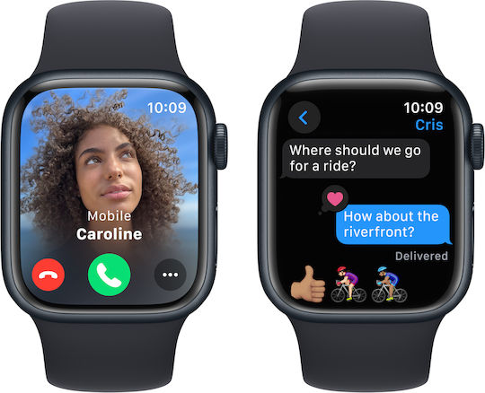 Apple Watch Series 9 Aluminium 41mm Waterproof with Heart Rate Monitor (Midnight with Midnight Sport Band (M/L)) view 6