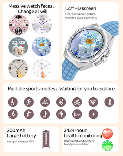 LG80 Mini 41mm Smartwatch with Heart Rate Monitor (Purple) Ansicht 2