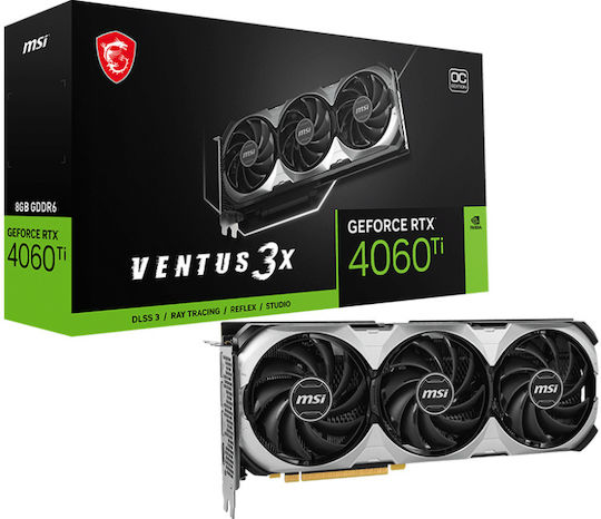 MSI GeForce RTX 4060 Ti 8GB GDDR6 Ventus 3X E 8G OC Graphics Card view 1