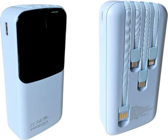 Treqa TR-971 Power Bank 10000mAh 22.5W with USB-C Port Power Delivery Light Blue