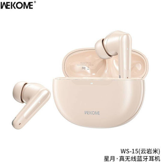 WK WS-15 In-ear Bluetooth Handsfree Earphones with Charging Case Beige view 2