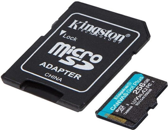 Kingston Canvas Go Plus microSDXC 256GB U3 V30 A2 UHS-I 200MB/s with Adapter view 2