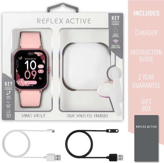 Reflex Active Series 17 with TWS Earbuds Smartwatch with Heart Rate Monitor (Pink) view 7