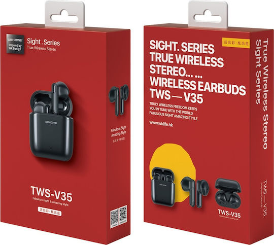 WK TWS-V35 Earbud Bluetooth Handsfree Earphones with Charging Case Black view 3