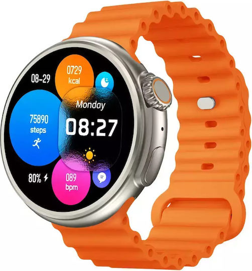 Yaxo Oxnard 50mm Smartwatch with Heart Rate Monitor (Orange) view 3