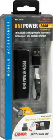 Lampa Uni-Power 2600mAh with USB-A Port Black view 7