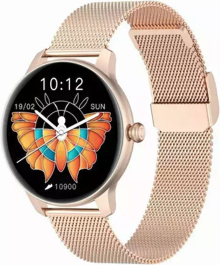 Oromed Oro Lady Stainless Steel 43mm Smartwatch with Heart Rate Monitor (Gold) view 3