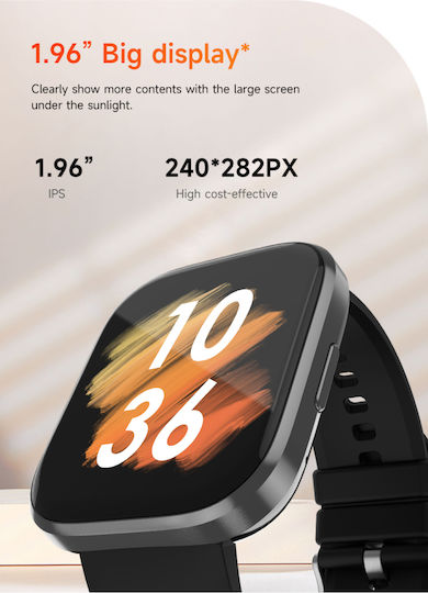 Naxius NXSTC-33 Smartwatch with Heart Rate Monitor (Black) view 7