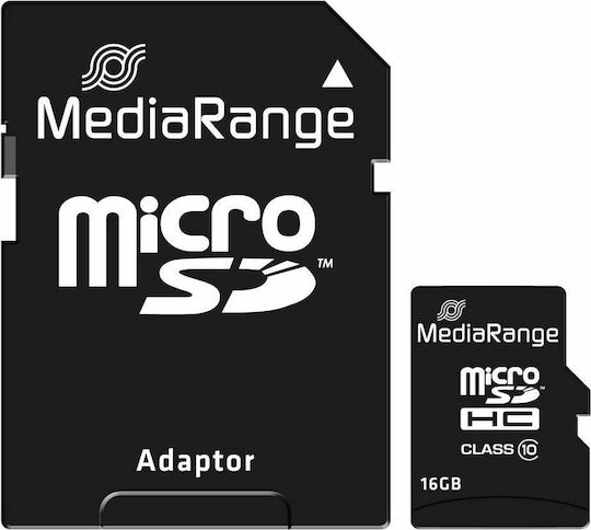 MediaRange MR958 microSDHC 16GB Class 10 A1 High Speed 80MB/s with Adapter