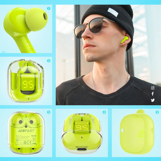 Acefast T6 In-ear Bluetooth Handsfree Earphones with Sweat Resistance and Charging Case Youth Green view 7