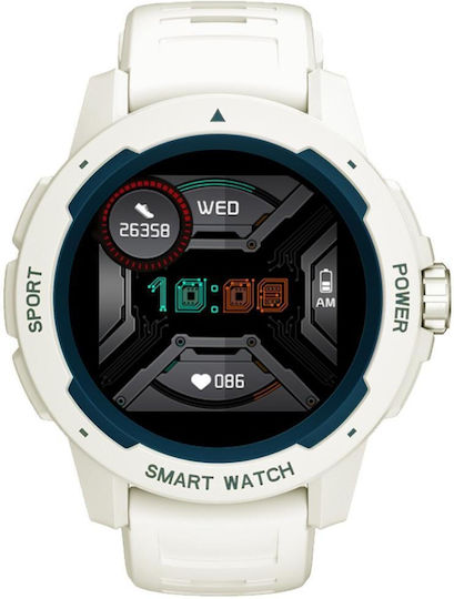 North Edge Mars 2 45mm Smartwatch with Heart Rate Monitor (White) vue 6