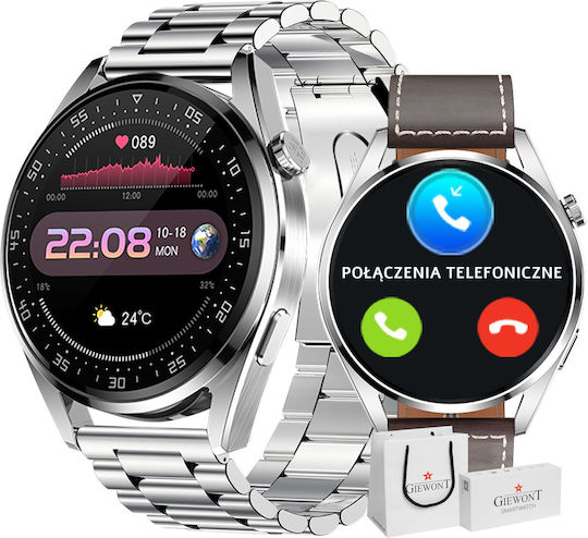 Giewont 450-6 Smartwatch with Heart Rate Monitor (Silver)