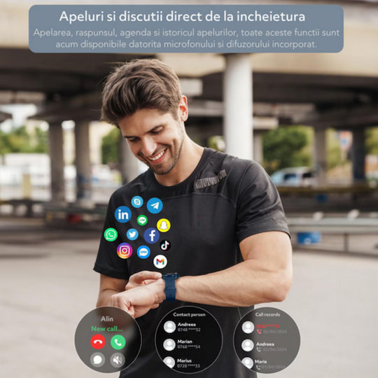 GF 46mm Smartwatch with Heart Rate Monitor (Turquoise) vue 8