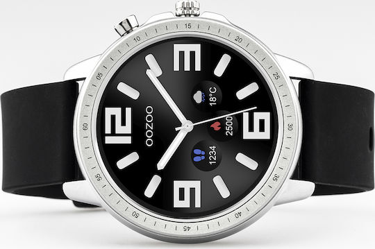 Oozoo Q00300 45mm Smartwatch with Heart Rate Monitor (Black Rubber Strap) view 8