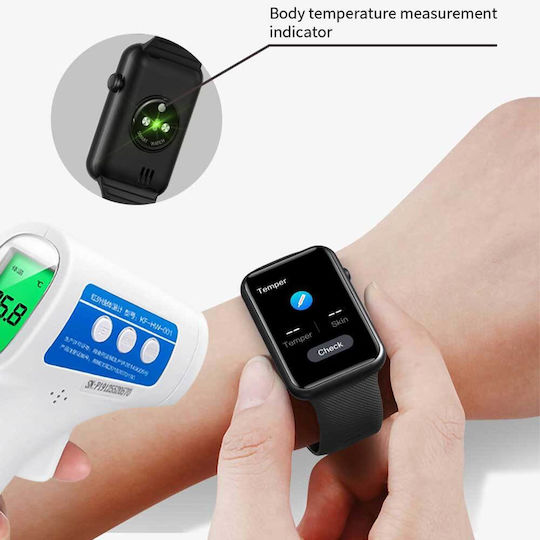 Lamtech LAM113508 Aluminium Smartwatch with Heart Rate Monitor (Black) view 8