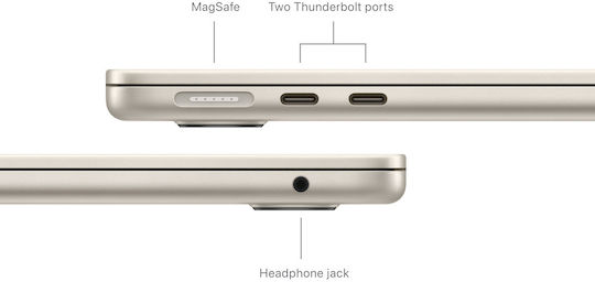 Apple MacBook Air 13" (2024) 13.6" Retina Display (M3-8-core/8GB/256GB SSD) Starlight (International English Keyboard) view 7
