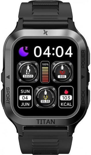 MaxCom FW67 Titan Pro Smartwatch with Heart Rate Monitor (Black) vue 3