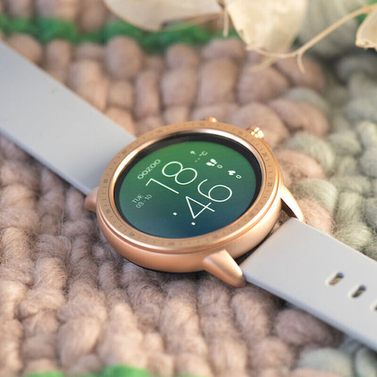 Oozoo Q00323 45mm Smartwatch with Heart Rate Monitor (Rose Gold / Grey) view 3