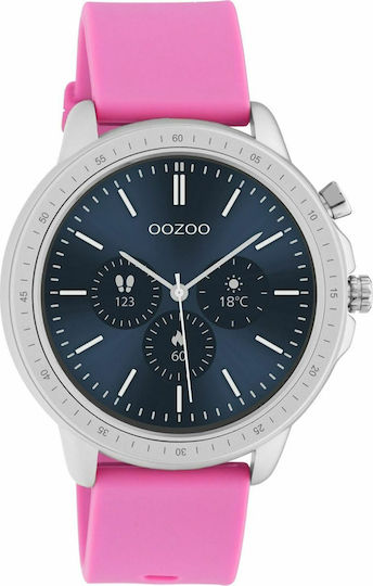 Oozoo Q00314 45mm Smartwatch with Heart Rate Monitor (Silver) view 1