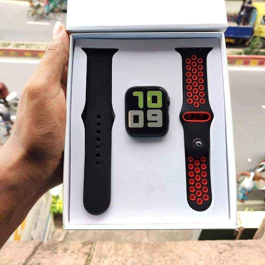 T55 Smartwatch with Heart Rate Monitor (Black/Red) view 5