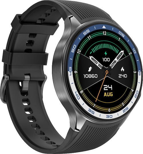 NO.1 Smartwatch with Heart Rate Monitor (Black Case / Black Silicone Strap) Ansicht 4