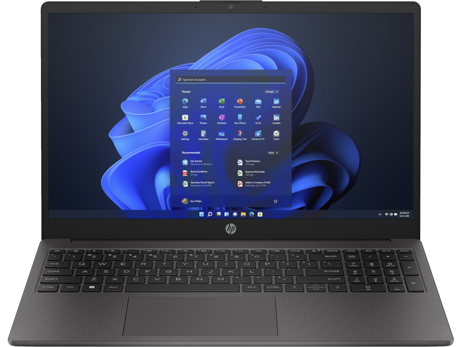 HP 250 G10 15.6" FHD (i3-1315U/8GB/512GB SSD/W11 Pro) Turbo Silver (International English Keyboard) view 1