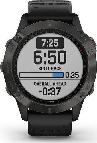 Garmin Fenix 6 Sapphire Stainless Steel 47mm Smartwatch with Heart Rate Monitor (Carbon Grey DLC with Black Band) view 1