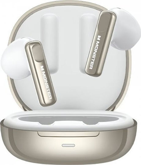 Monster N-Lite 209 Earbud Bluetooth Handsfree Headphones with Sweat Resistance and Charging Case Silver view 3