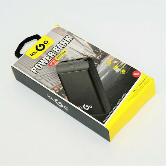 KLGO KP-85 Power Bank 20000mAh with 2 USB-A Ports Black vista 3
