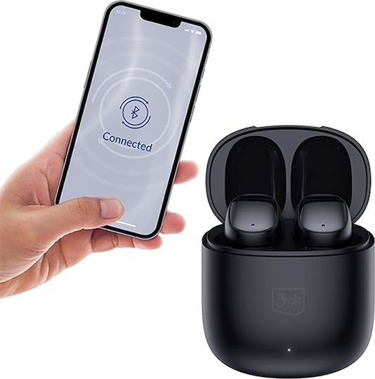 3MK FlowBuds Bluetooth Handsfree Earphones with Charging Case Black view 3