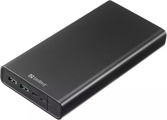 Sandberg 420-63 Power Bank 20000mAh 100W with 2 USB-A Ports and USB-C Port Power Delivery Black view 2