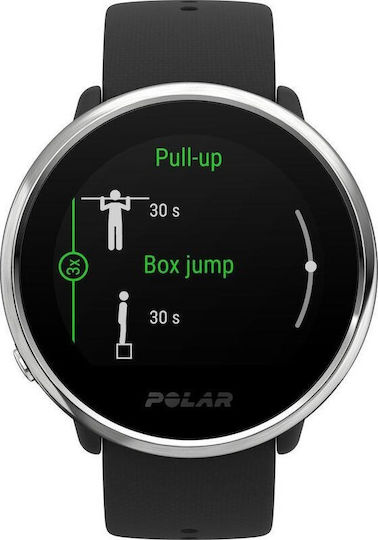 Polar Ignite Stainless Steel 43mm Waterproof Smartwatch with Heart Rate Monitor (Black) vue 2