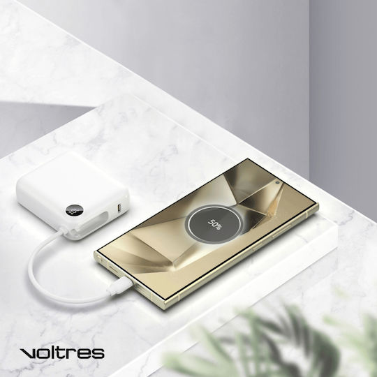 Voltres ChargeGO Power Bank 10000mAh 22.5W with USB-C Port White view 6