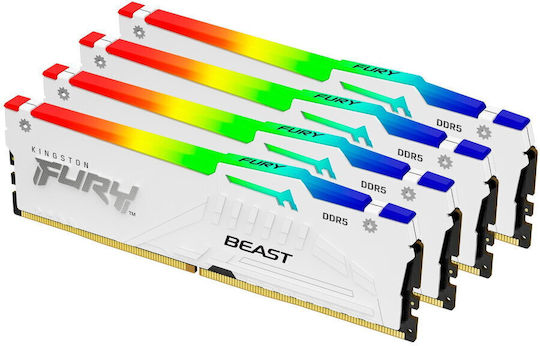 Kingston Fury Beast RGB DDR5 128GB RAM with 4x32GB Modules and Speed 5200 for Desktop KF552C40BWAK4-128 view 4