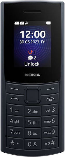 Nokia 110 (2024) Dual SIM Mobile with Buttons (Greek Menu) Blue view 4