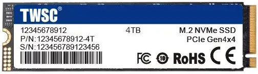 TWSC TE4407F512 SSD 512GB M.2 Type with PCI Express 4.0 Connection view 2