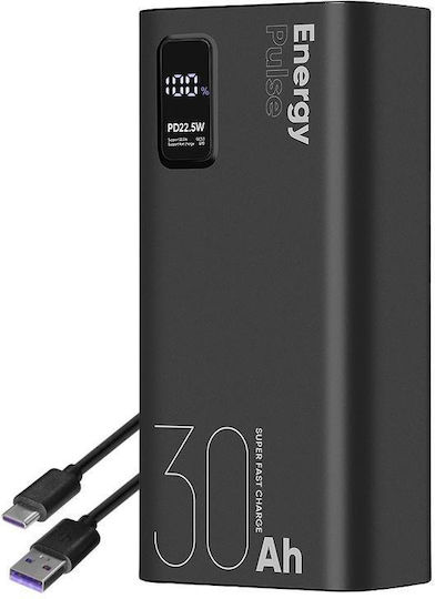 Obal:Me EnergyPulse Power Bank 30000mAh 22.5W with 2 USB-A Ports and USB-C Port Power Delivery Black