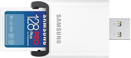 Samsung PRO Plus SDXC 128GB U3 V30 UHS-I 180MB/s with USB Reader vue 4