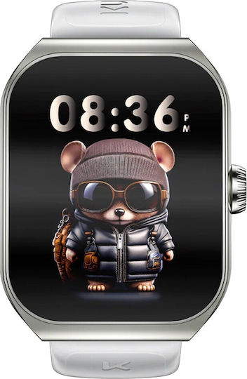 Kumi KU7 Smartwatch with Heart Rate Monitor (Silver) view 3