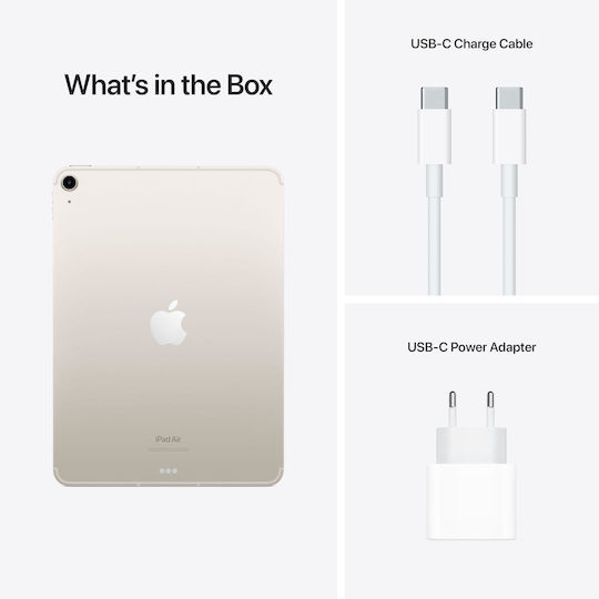 Apple iPad Air 2022 5G 10.9" (8GB/64GB) Starlight view 5
