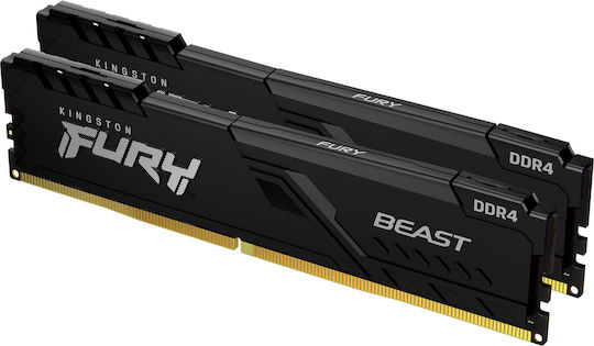 Kingston Fury Beast DDR4 16GB RAM with 2x8GB Modules and Speed 3600 for Desktop KF436C17BBK2/16