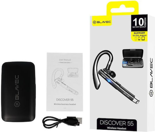 Blavec Discover 55 In-ear Bluetooth Handsfree Earphone with Charging Case Black view 3