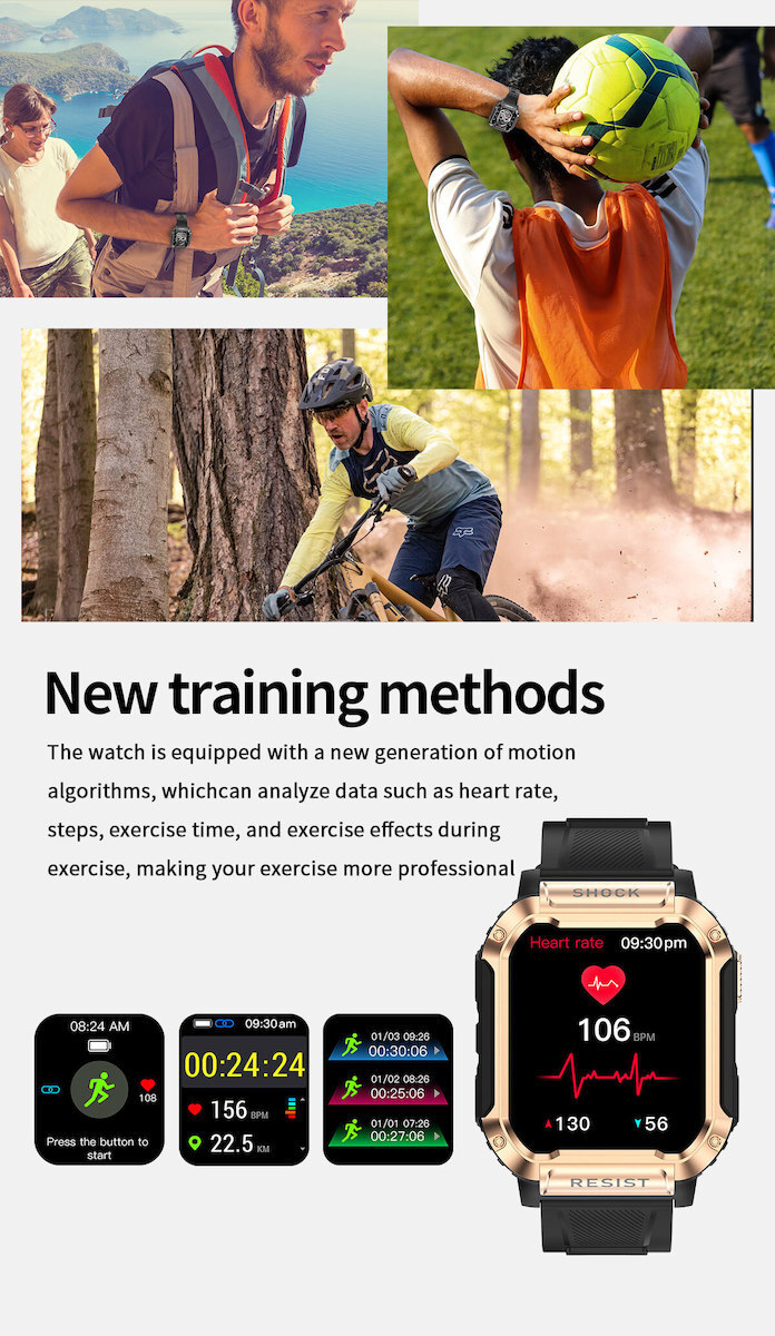 Aluminium Smartwatch with Heart Rate Monitor (Gold) view 6