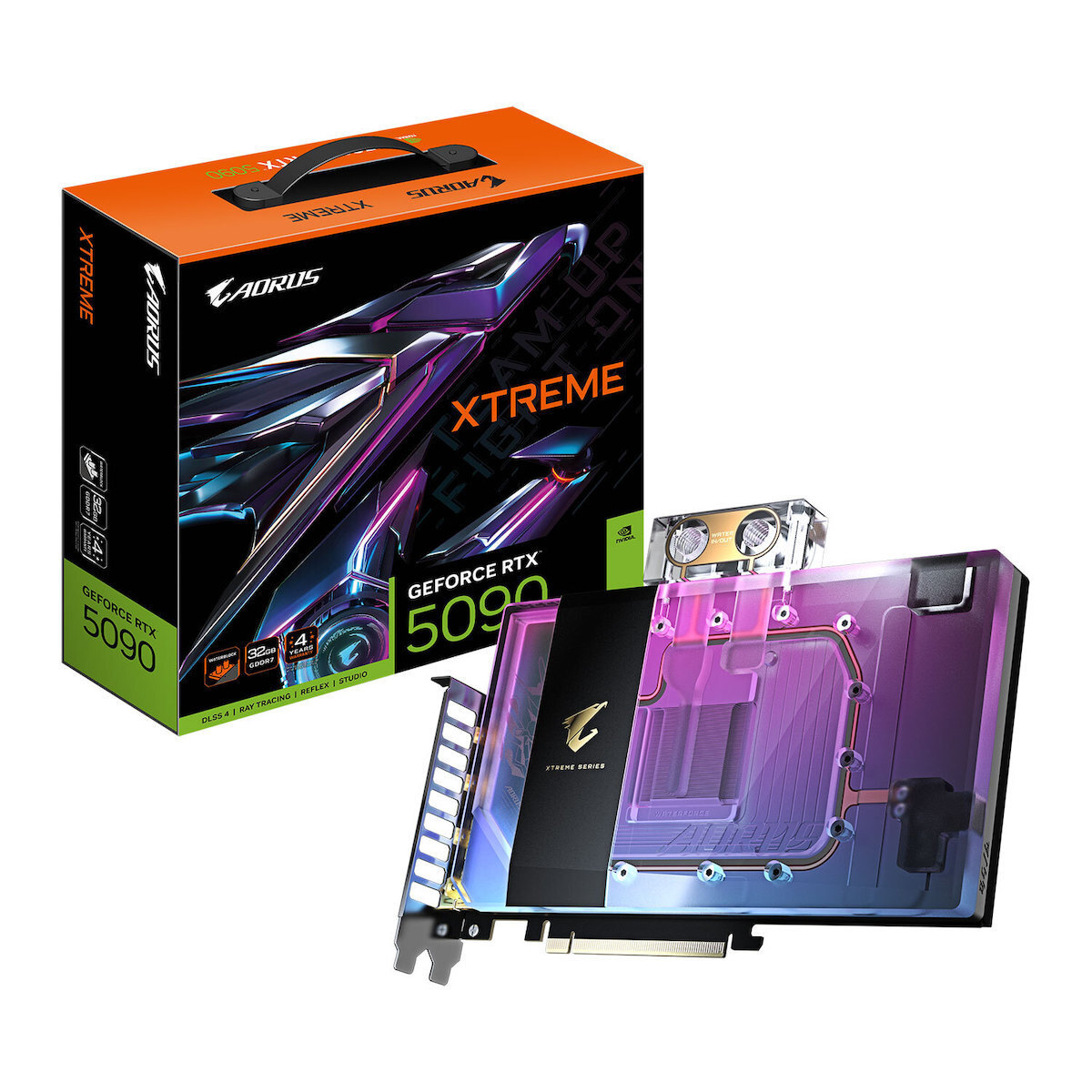 Gigabyte GeForce RTX 5090 32GB GDDR7 Xtreme Waterforce WB Graphics Card GV-N5090AORUSX WB-32GD view 1