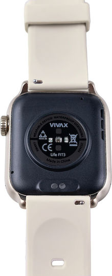 Vivax Life FIT3 Aluminium Smartwatch with Heart Rate Monitor (Beige) view 8
