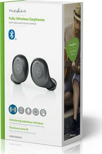 Nedis HPBT5056GY In-ear Bluetooth Handsfree Earphones with Charging Case Gray vista 6