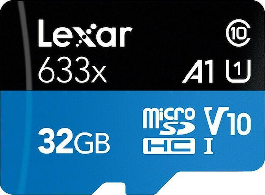 Lexar High-Performance 633x microSDHC 32GB U1 V10 A1 UHS-I 100MB/s with Adapter view 3